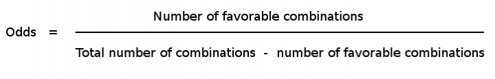 Odds compare the number of favorable events with the number of ways you don't get favorable events.